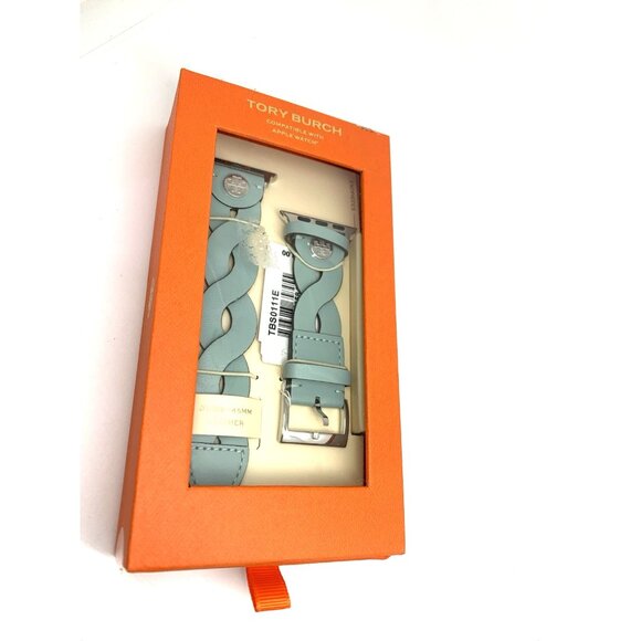 Tory Burch Apple Watch Band Case Size 38-45mm Braided Leather Strap TBS0111E - Picture 9 of 10